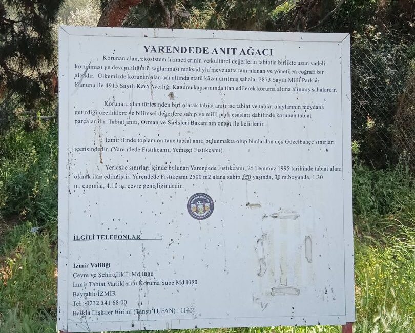 İzmir’in Güzelbahçe ilçesi ismini verdiği Yaren Dede caddesi üzerinde ANIT