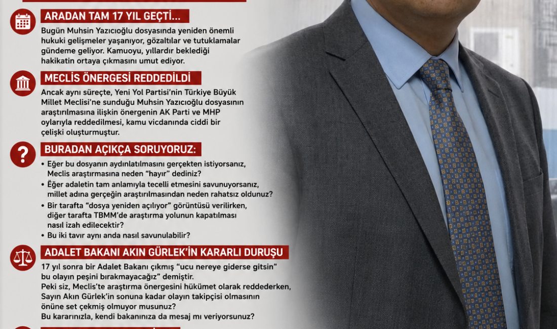 AKSAÇLILAR Derneği Genel Başkanı Ahmet Bereket, "Muhsin Yazıcıoğlu Dosyasında Samimiyet