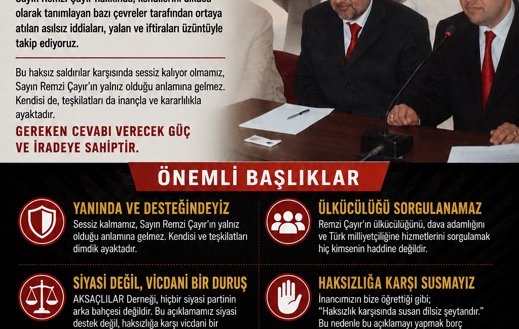 AKSAÇLILAR Derneği'ni kurarken en temel ilkemiz; hiçbir siyasi partinin arka